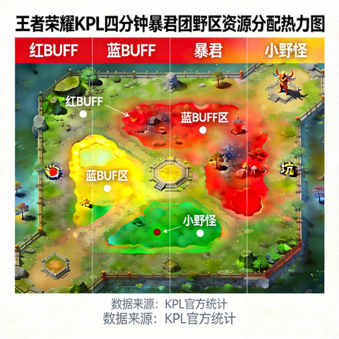 王者荣耀KPL四分钟暴君团野区资源分配热力图
